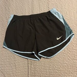 Nike Women's Black and Light Blue Athletic Shorts size M